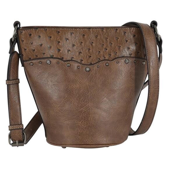 NWT! Justin Brown Western Concealed Carry Crossbody Shoulder Bucket Bag - Picture 1 of 9